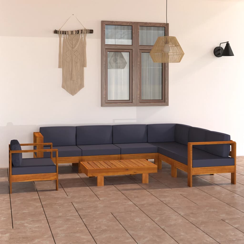 vidaXL 3-Sitzer-Gartensofa mit Cremeweißen Auflagen Massivholz Akazie