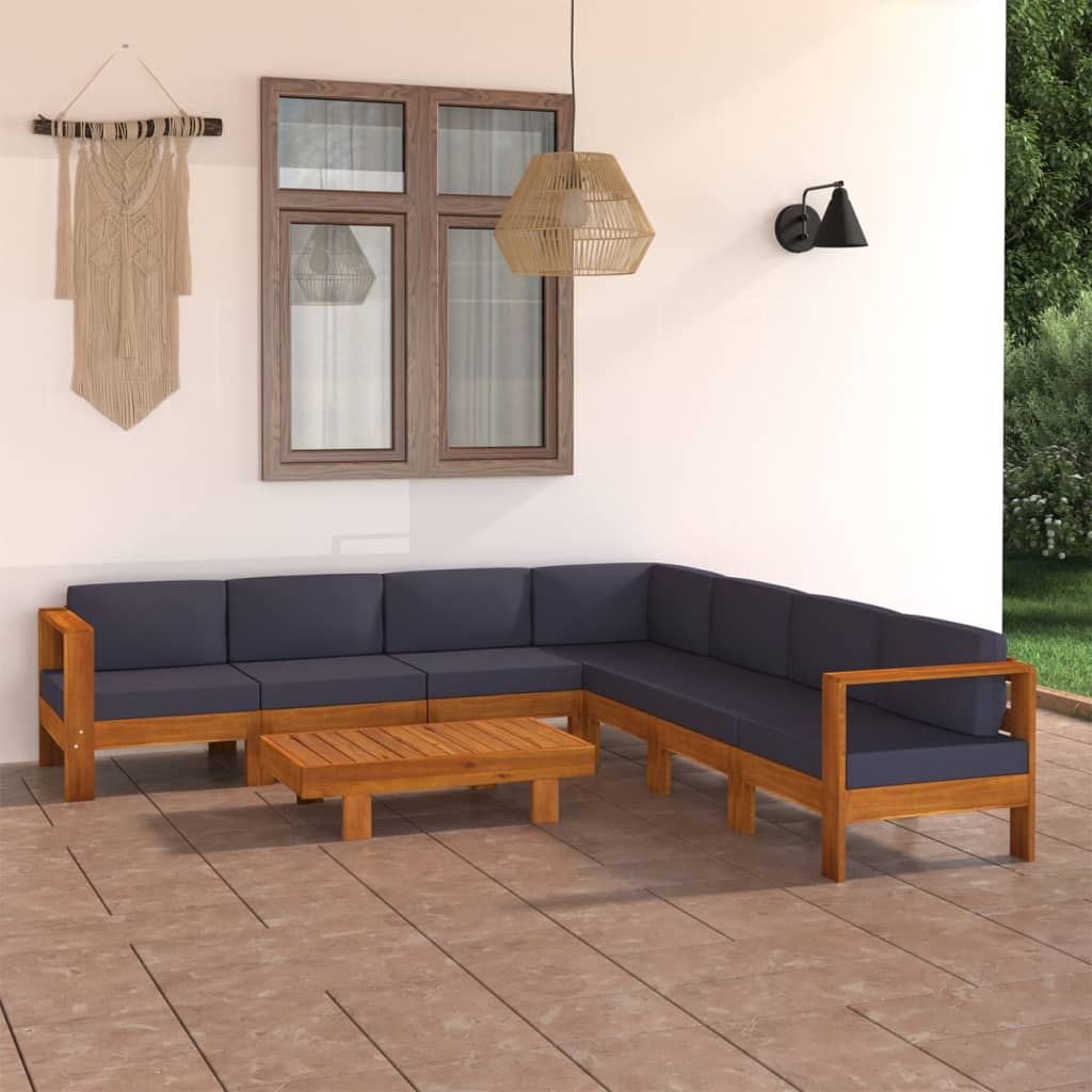 vidaXL 3-Sitzer-Gartensofa mit Cremeweißen Auflagen Massivholz Akazie