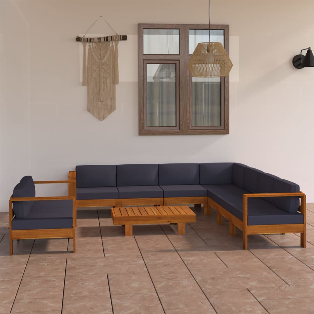 vidaXL 3-Sitzer-Gartensofa mit Cremeweißen Auflagen Massivholz Akazie