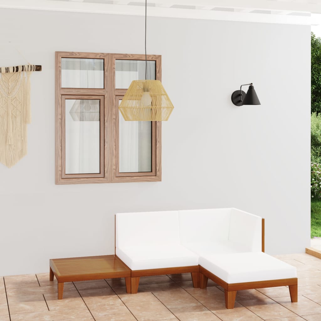 vidaXL 7-tlg. Garten-Lounge-Set mit Kissen Massivholz Akazie