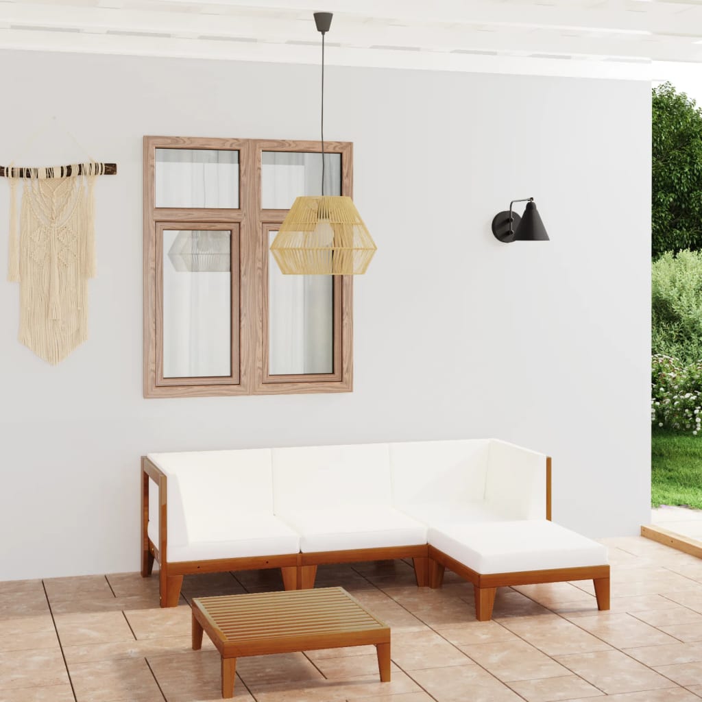 vidaXL 7-tlg. Garten-Lounge-Set mit Kissen Massivholz Akazie