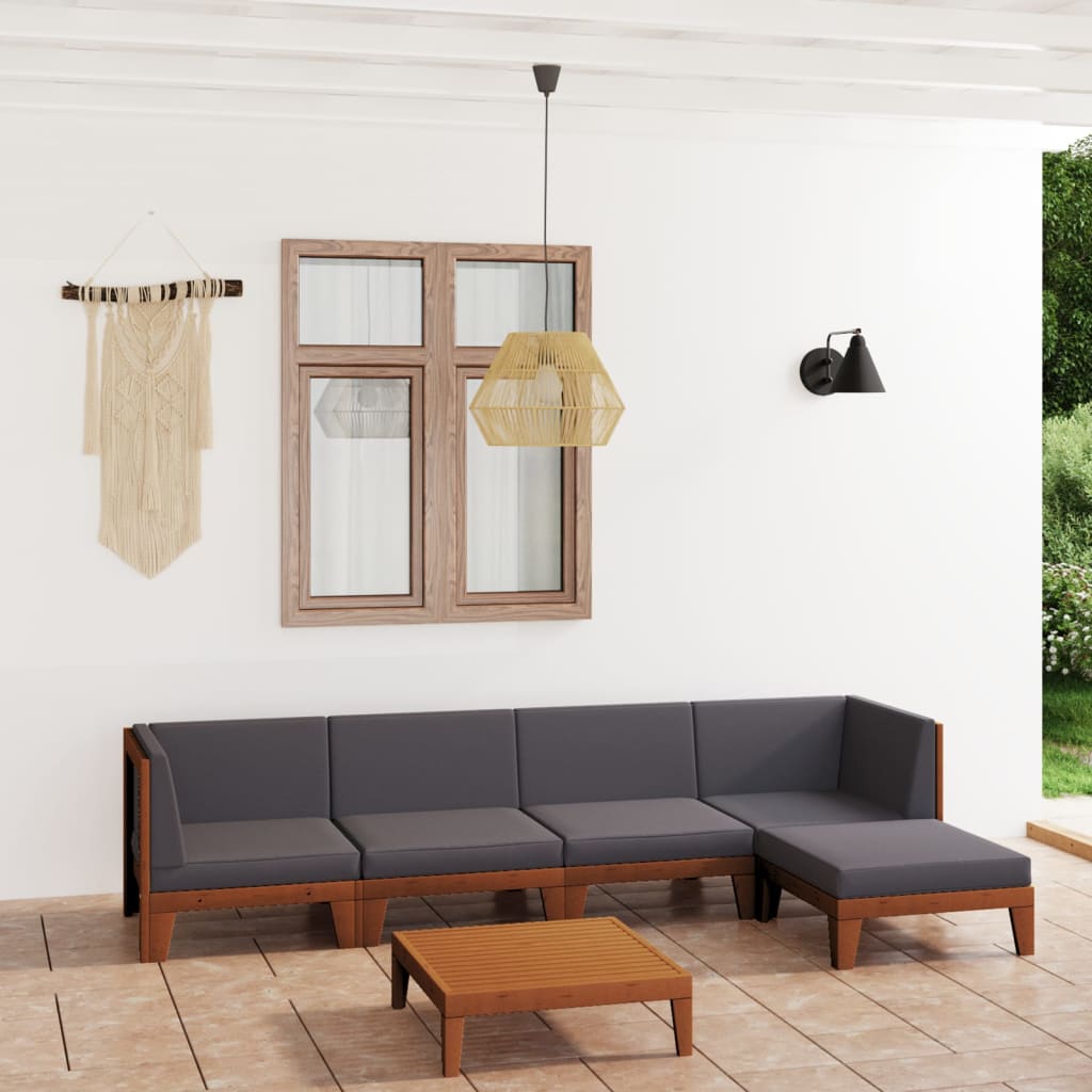 vidaXL 7-tlg. Garten-Lounge-Set mit Kissen Massivholz Akazie
