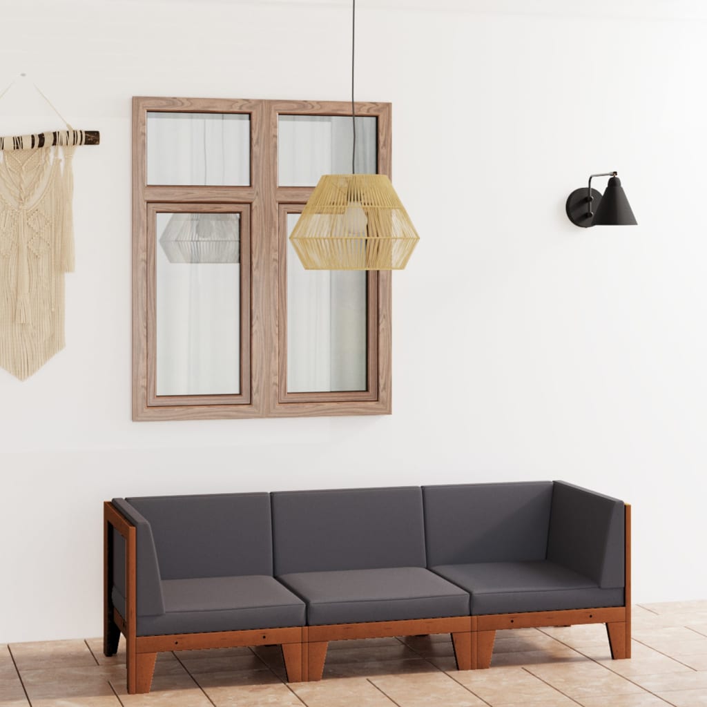 vidaXL 7-tlg. Garten-Lounge-Set mit Kissen Massivholz Akazie