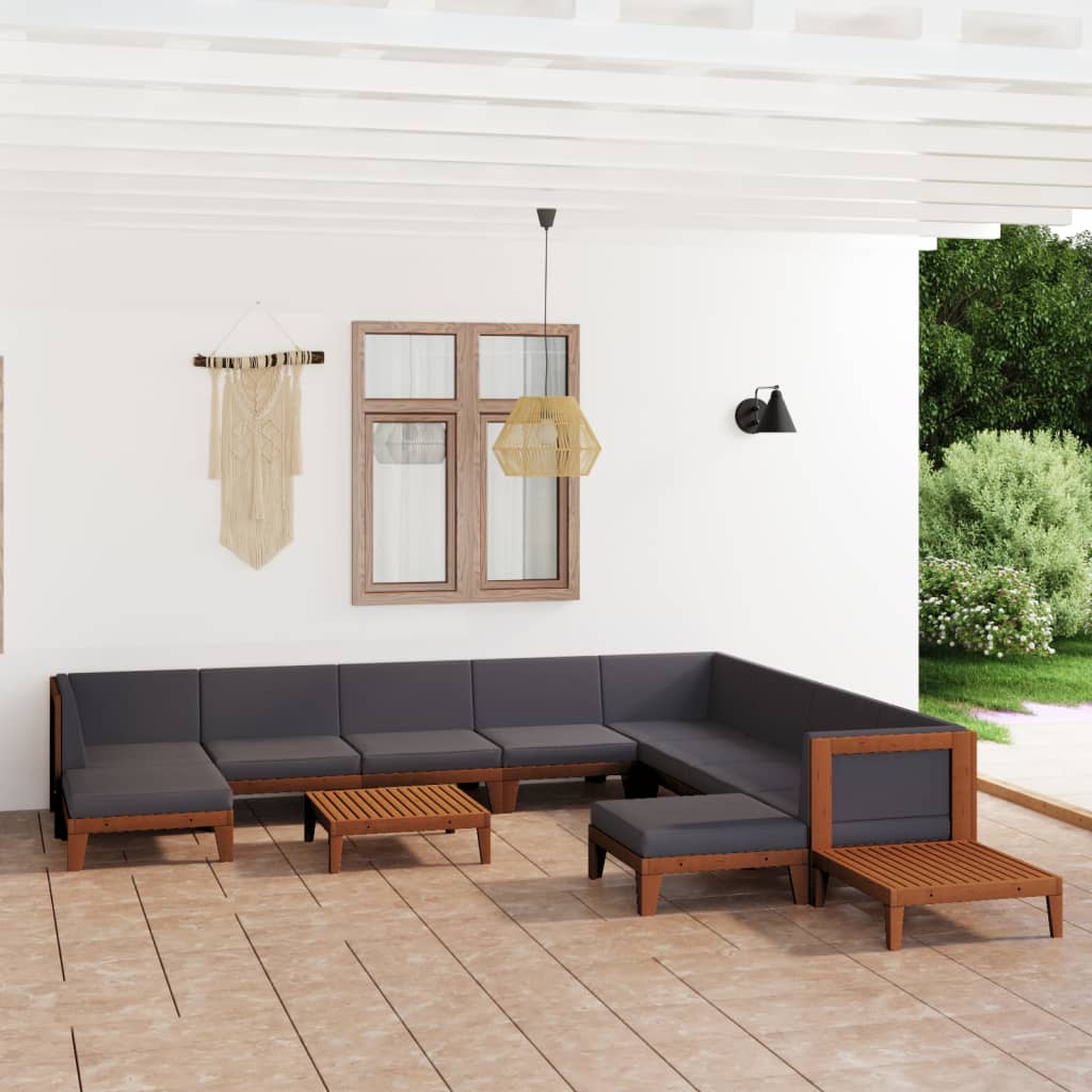 vidaXL 7-tlg. Garten-Lounge-Set mit Kissen Massivholz Akazie