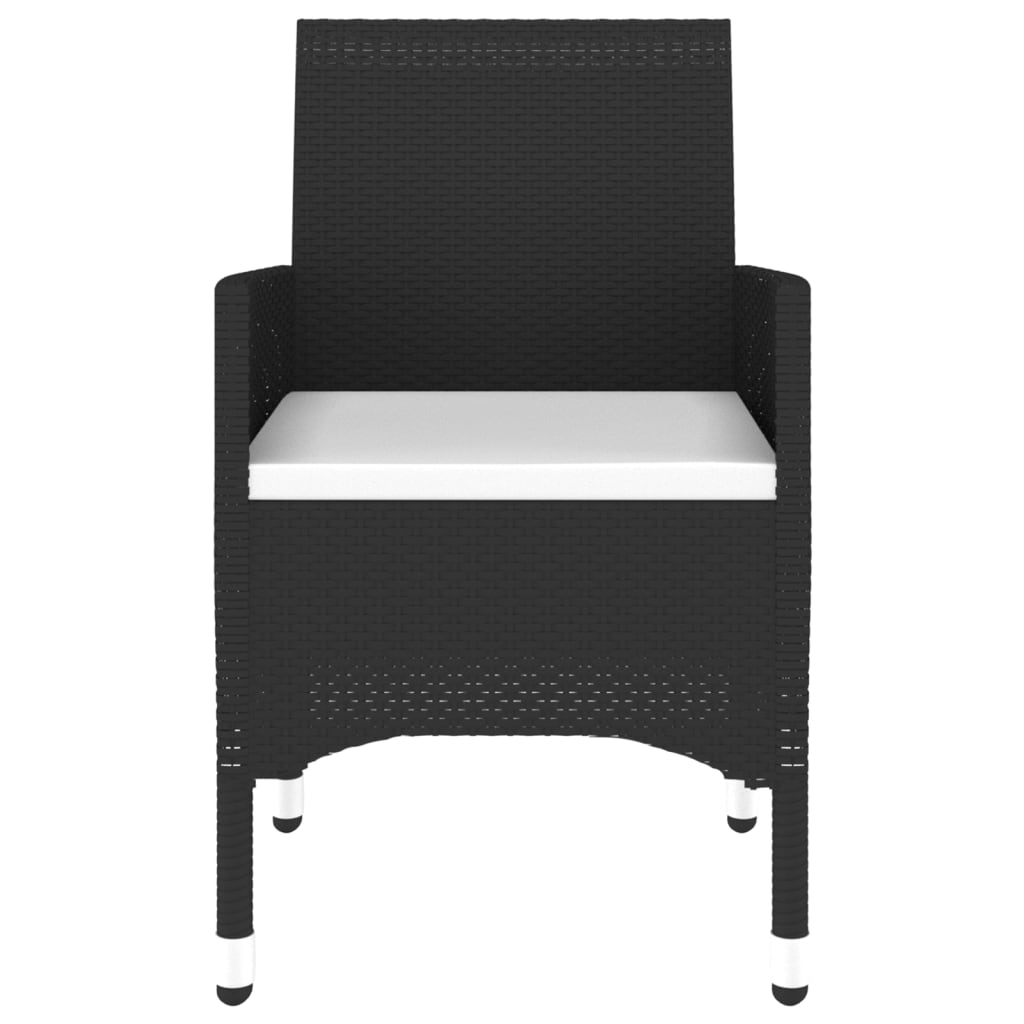 vidaXL 9-tlg. Garten-Essgruppe Poly Rattan Schwarz