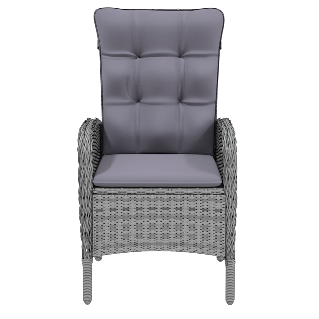 vidaXL 3-tlg. Garten-Essgruppe Poly Rattan Grau