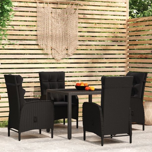 vidaXL 3-tlg. Garten-Essgruppe Poly Rattan Grau