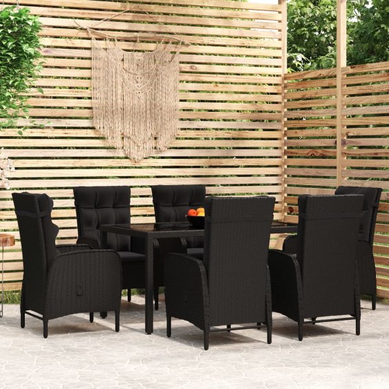 vidaXL 3-tlg. Garten-Essgruppe Poly Rattan Grau
