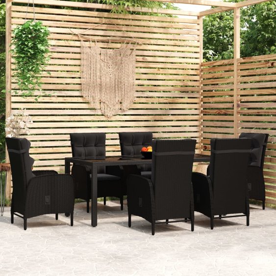vidaXL 3-tlg. Garten-Essgruppe Poly Rattan Grau