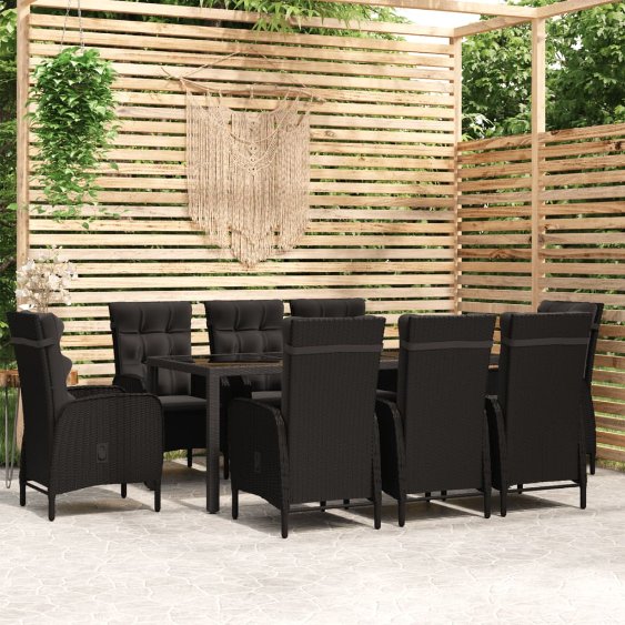 vidaXL 3-tlg. Garten-Essgruppe Poly Rattan Grau