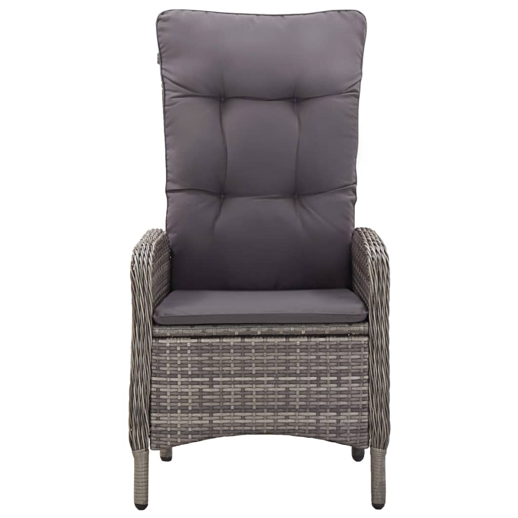 vidaXL 11-tlg. Garten-Essgruppe Poly Rattan Grau