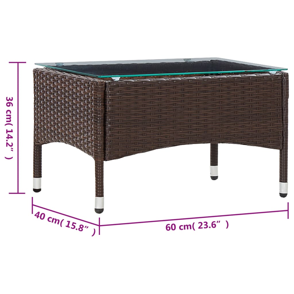vidaXL 2-tlg. Garten-Lounge-Set mit Auflage Poly Rattan Braun