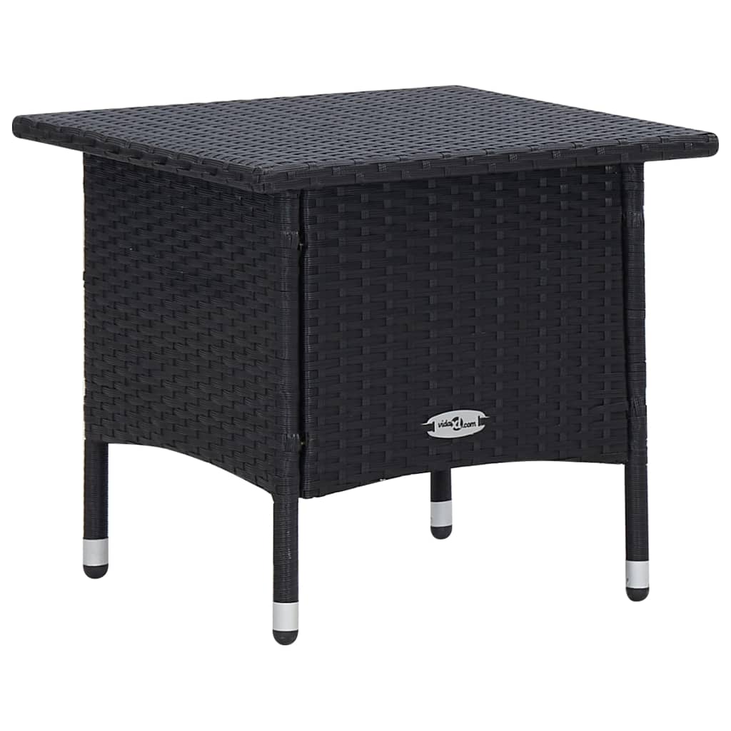 vidaXL 3-tlg. Garten-Lounge-Set mit Kissen Poly-Rattan Schwarz