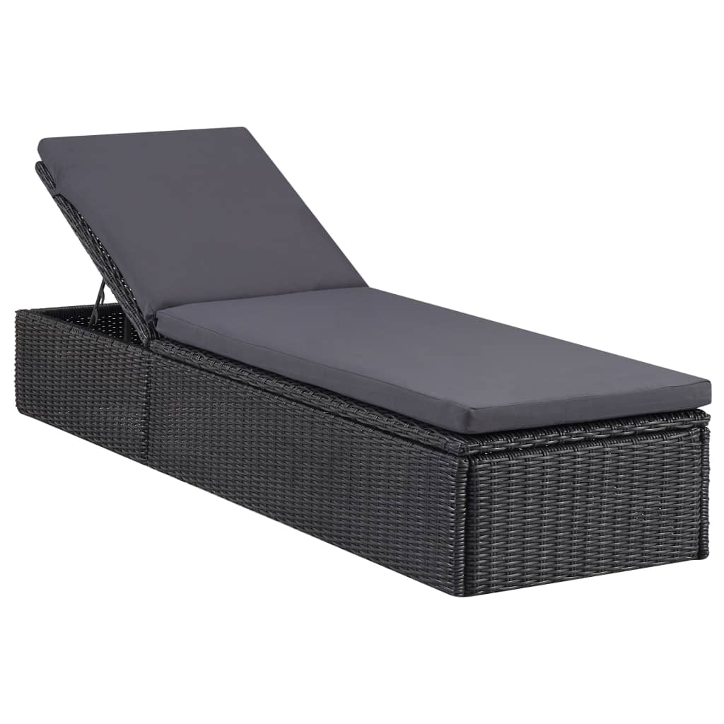 vidaXL 9-tlg. Garten-Essgruppe Poly Rattan Schwarz