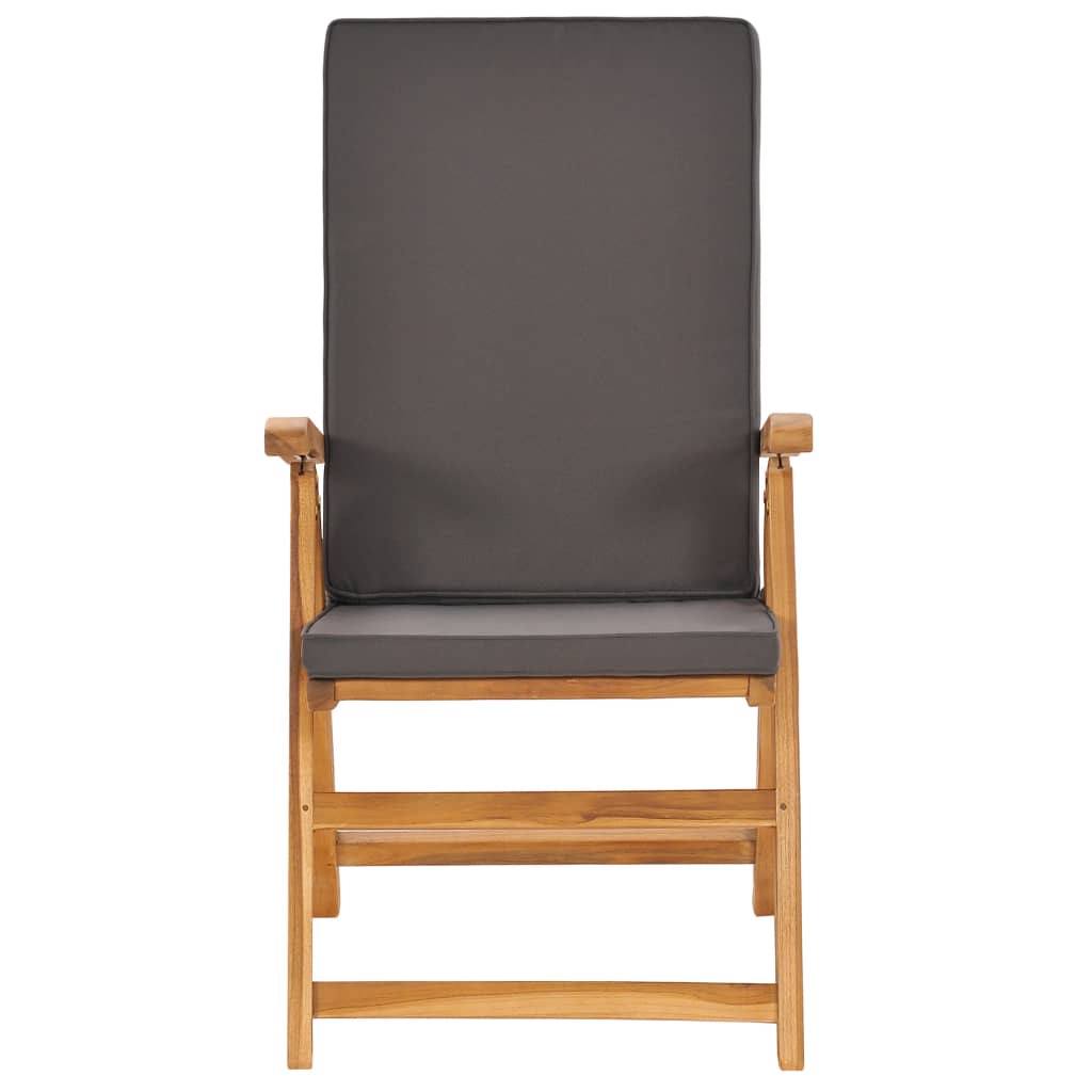 vidaXL 7-tlg. Garten-Essgruppe mit Kissen Massivholz Teak Grau