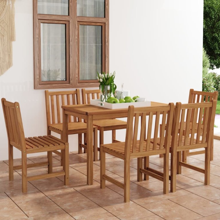 vidaXL 5-teiliges Garten-Ess-Set 120 x 70 cm Massivholz Teak