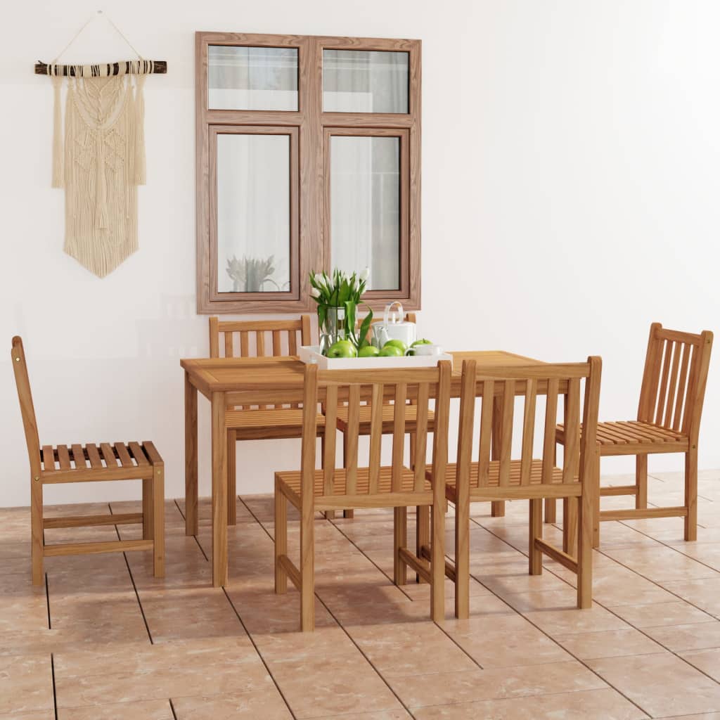 vidaXL 5-teiliges Garten-Ess-Set 150 x 90 cm Massivholz Teak