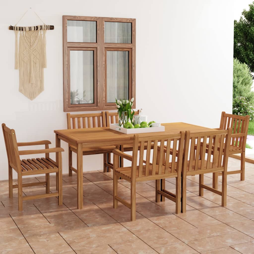 vidaXL 5-teiliges Garten-Ess-Set 180 x 90 cm Massivholz Teak