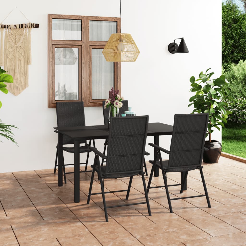 3-tlg. Garten-Essgruppe Schwarz