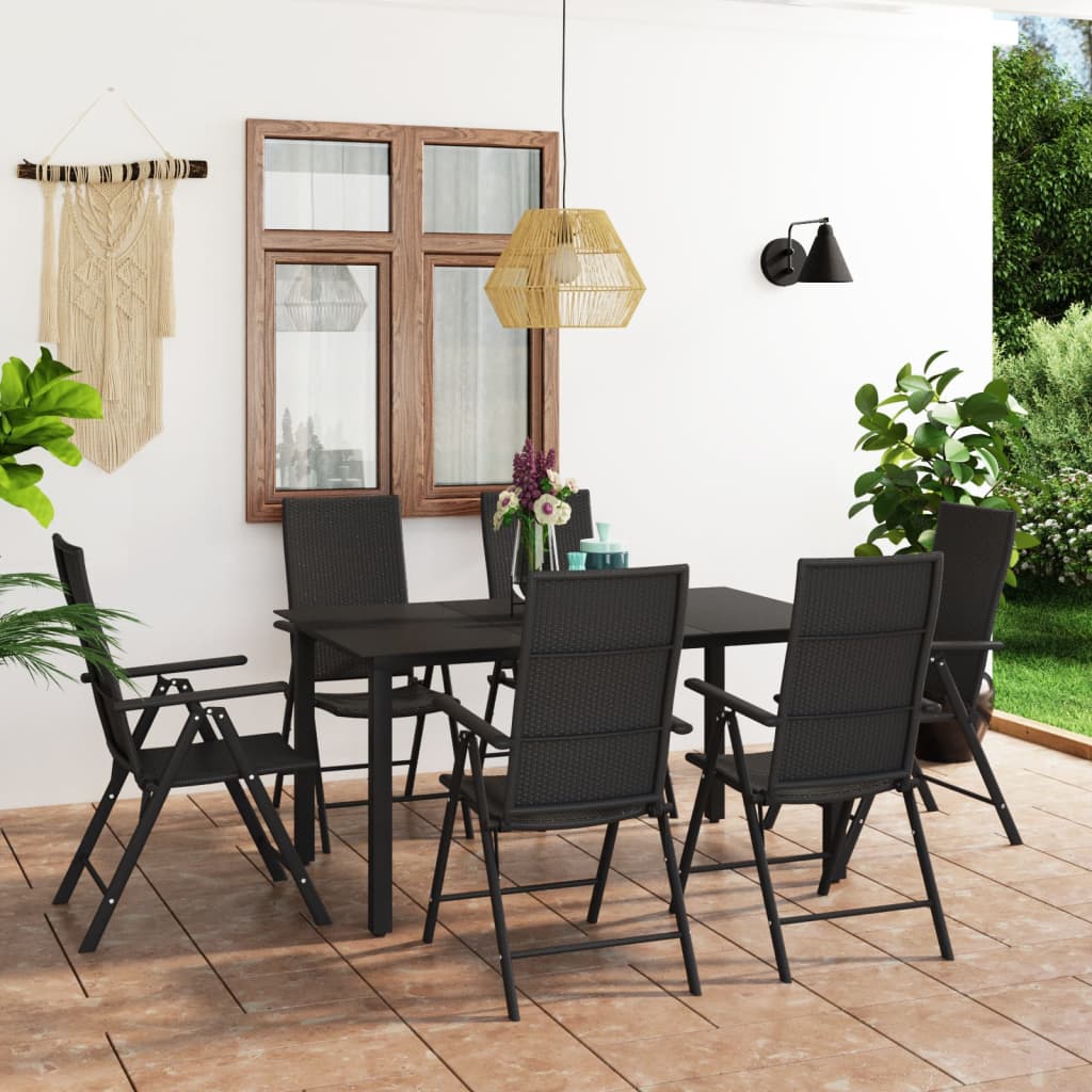 3-tlg. Garten-Essgruppe Schwarz