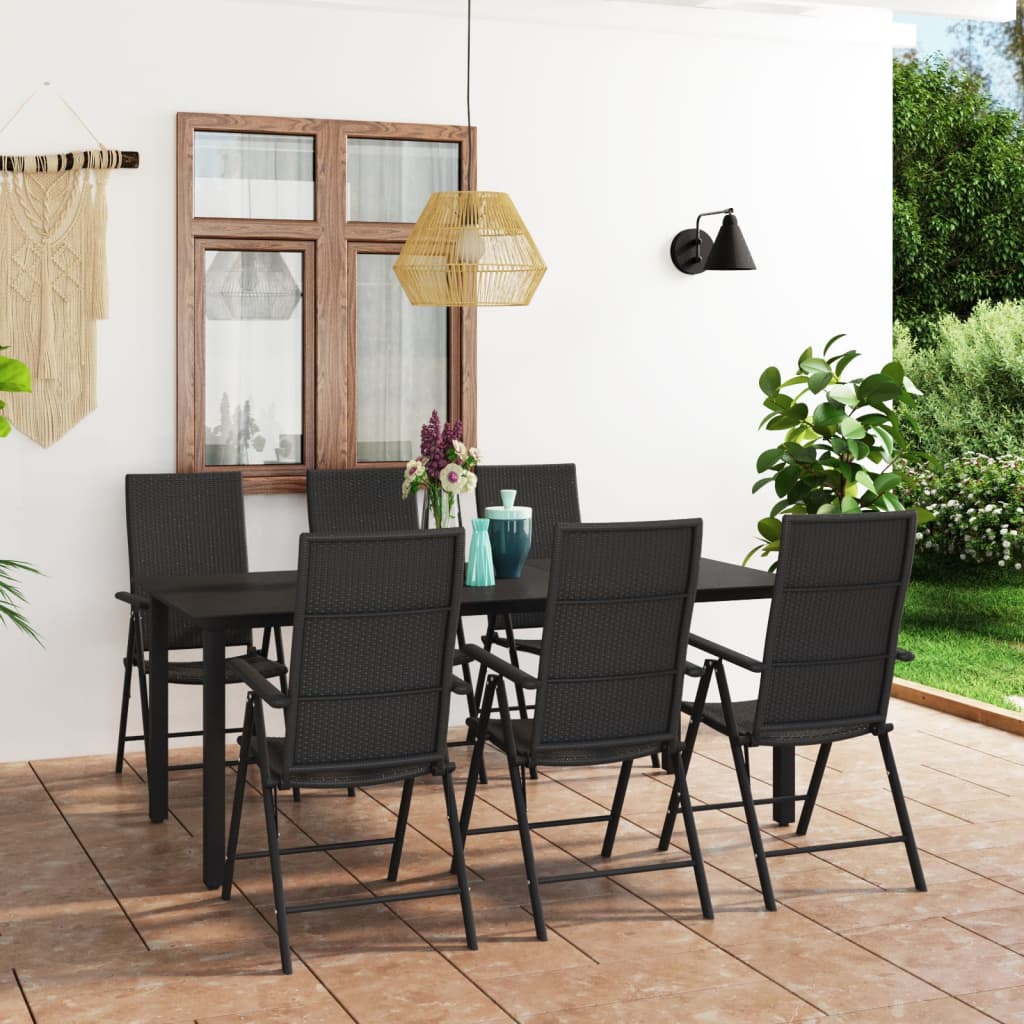 3-tlg. Garten-Essgruppe Schwarz