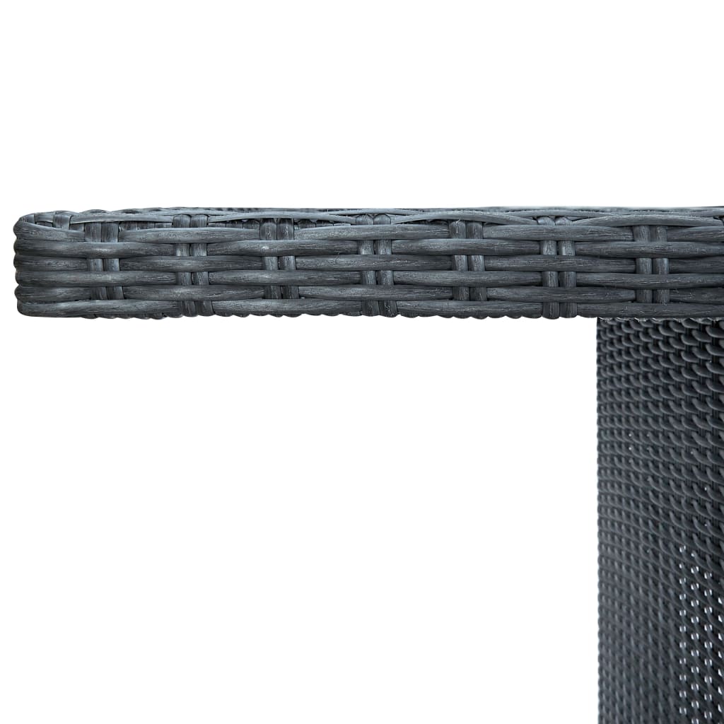 vidaXL 7-tlg. Garten-Essgruppe mit Auflagen Poly Rattan Dunkelgrau