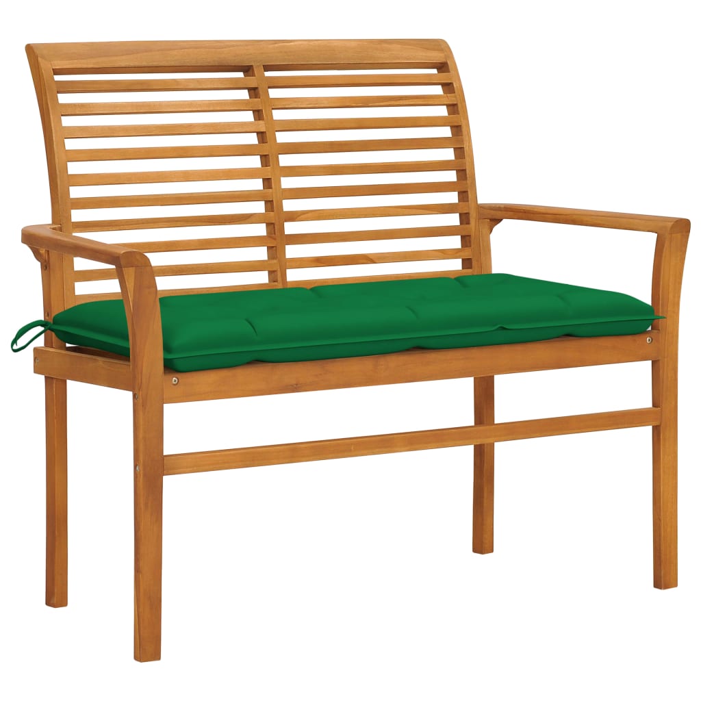 vidaXL Gartenbank mit Anthrazit Auflage 112 cm Massivholz Teak