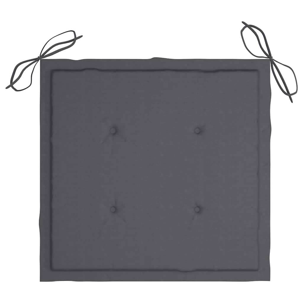 vidaXL Gartenstühle 2 Stk. mit Anthrazit Kissen Massivholz Teak