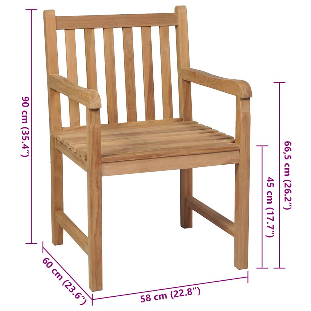 vidaXL Gartenstühle 2 Stk. mit Anthrazit Kissen Massivholz Teak