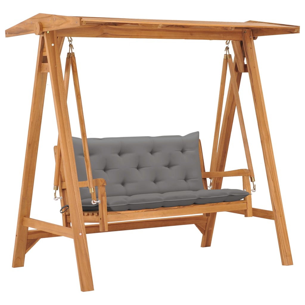 vidaXL Hollywoodschaukel mit Anthrazit Auflage 170 cm Massivholz Teak