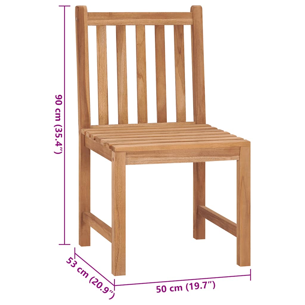 vidaXL Gartenstühle 2 Stk. mit Kissen Massivholz Teak