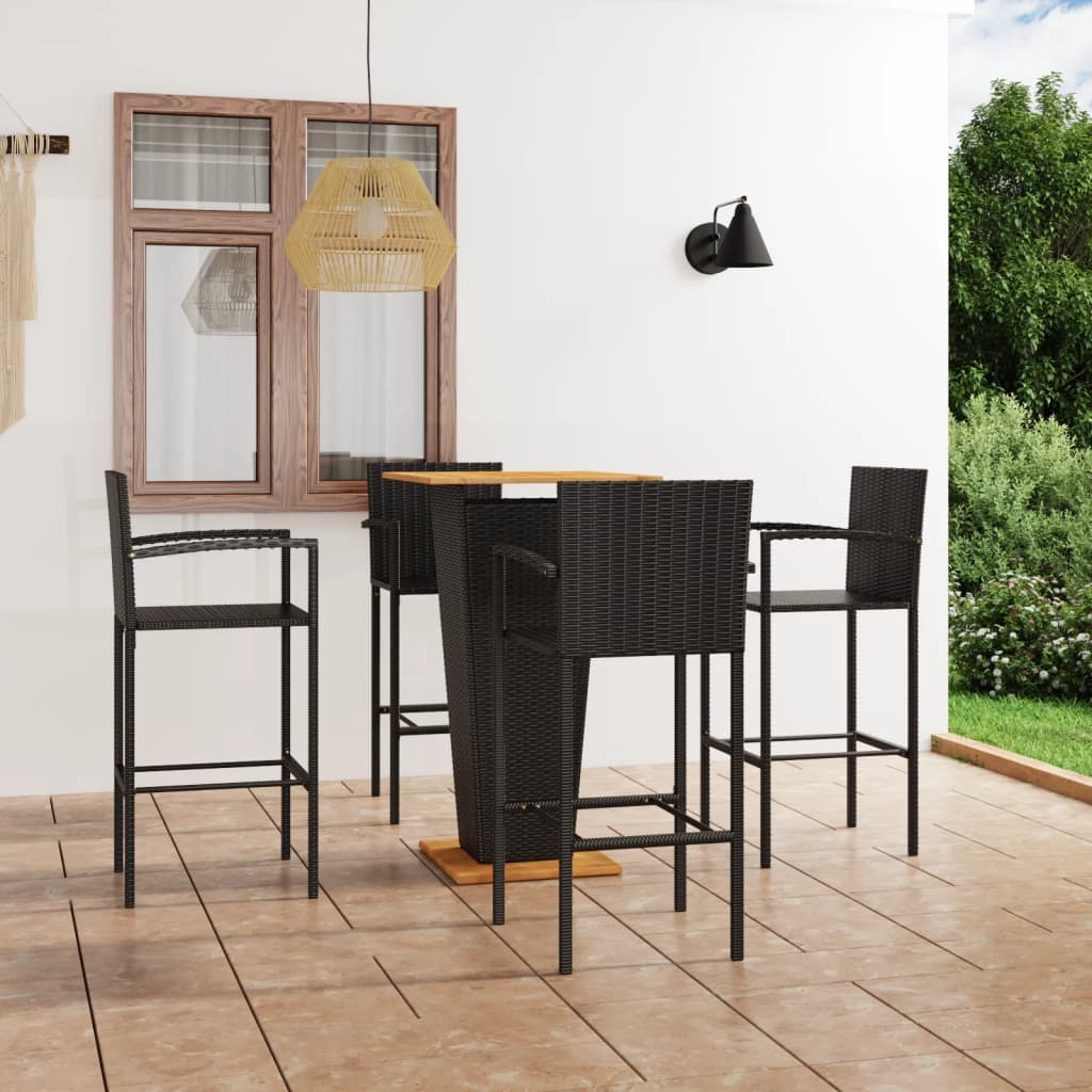 3-tlg. Gartenbar-Set Grau