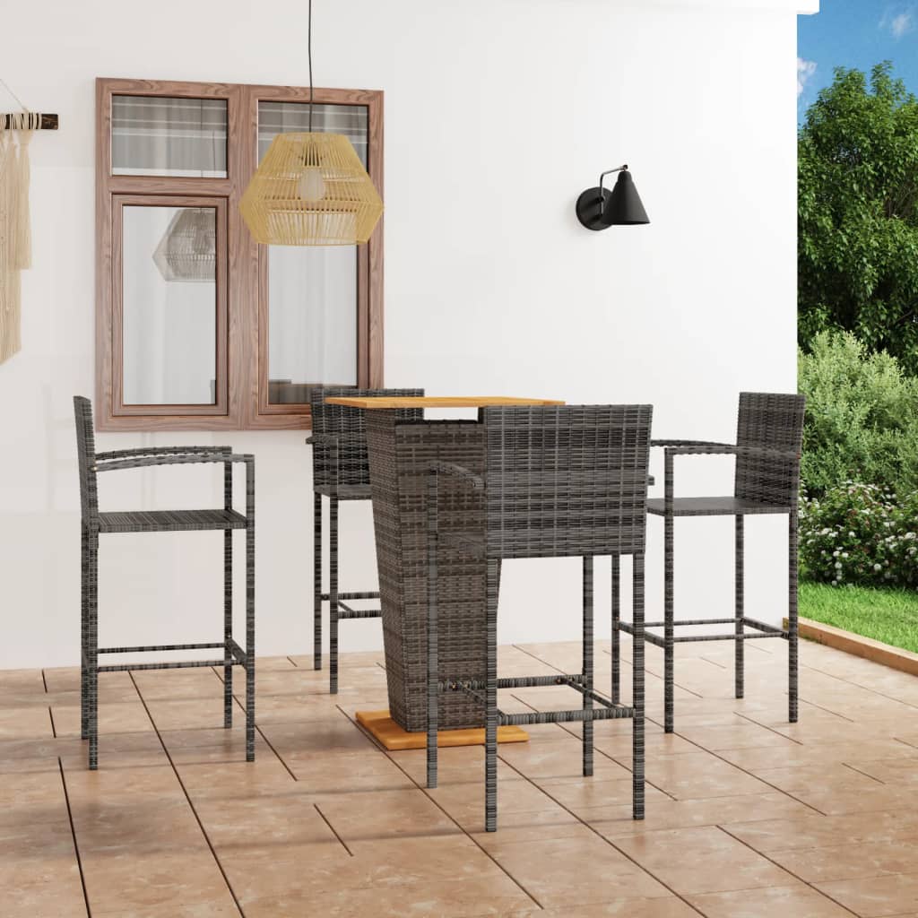 3-tlg. Gartenbar-Set Grau
