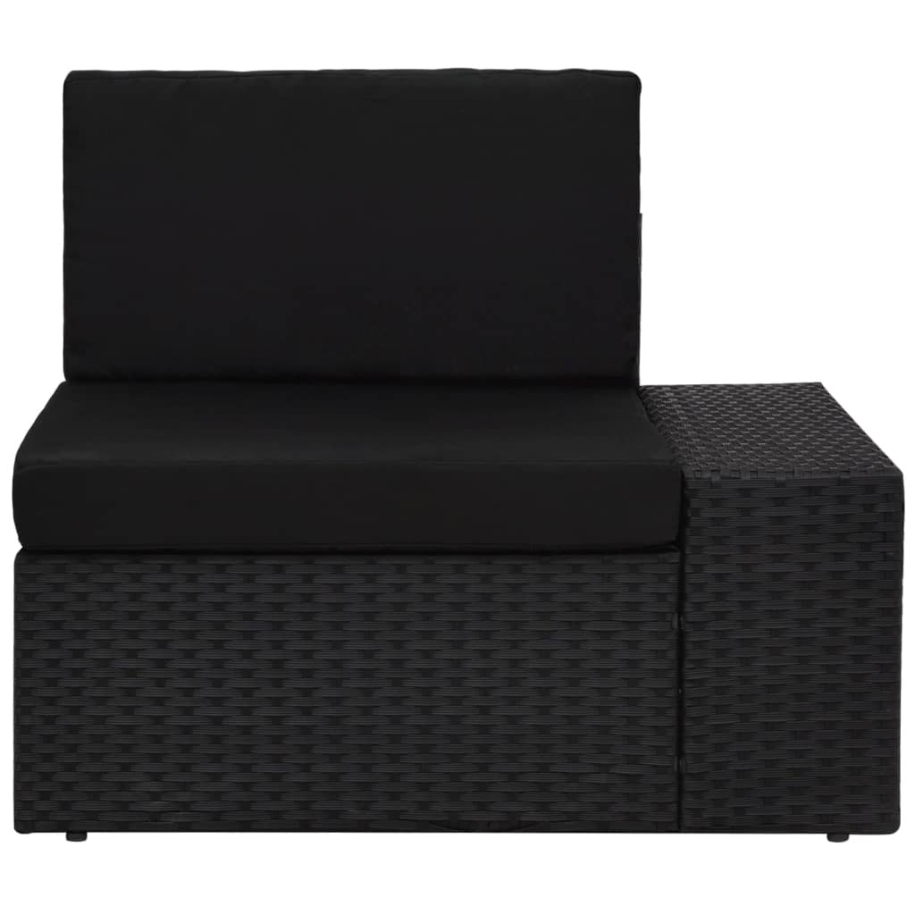 vidaXL 4-tlg. Garten-Lounge-Set mit Kissen Schwarz Poly Rattan