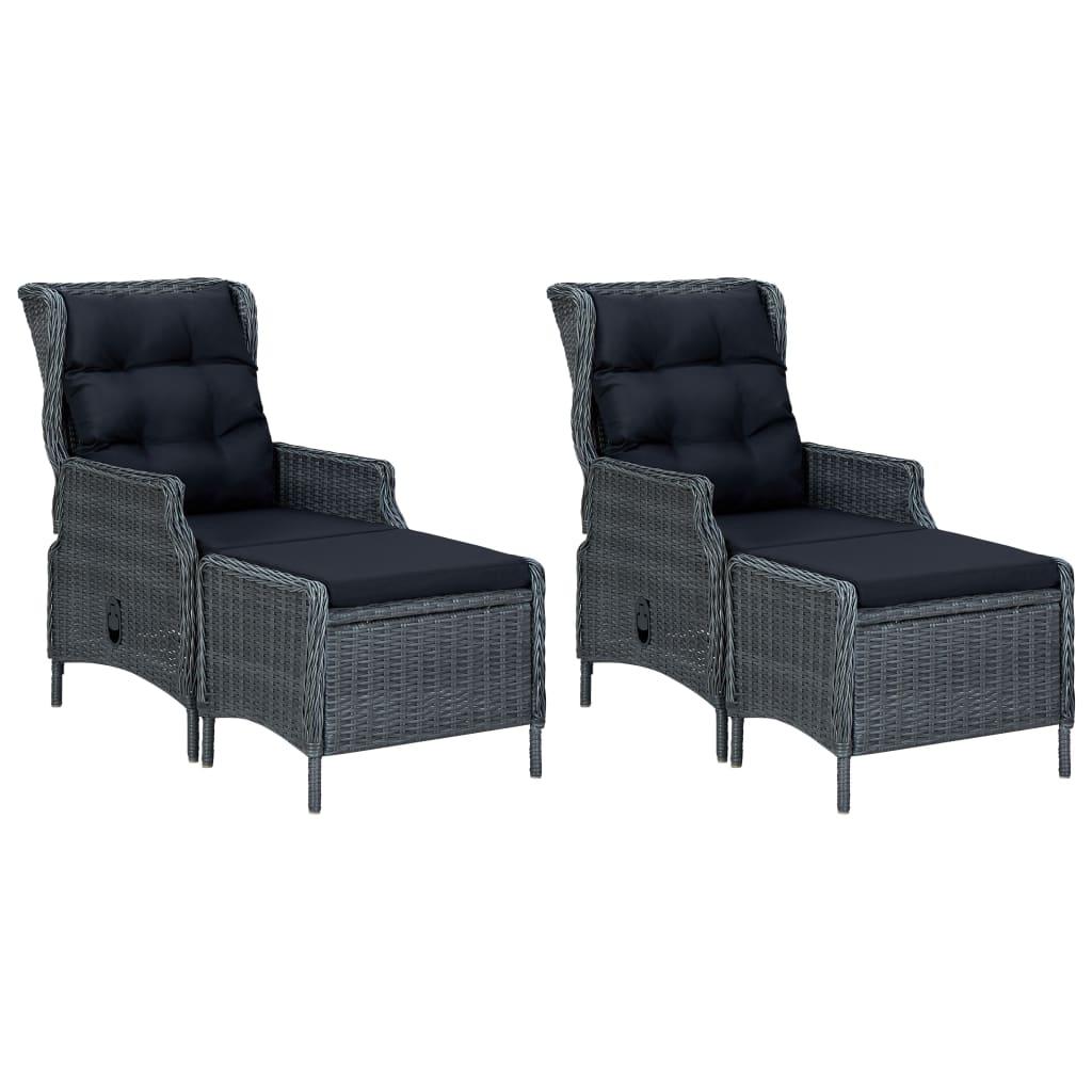 vidaXL 5-tlg. Garten-Essgruppe Dunkelgrau