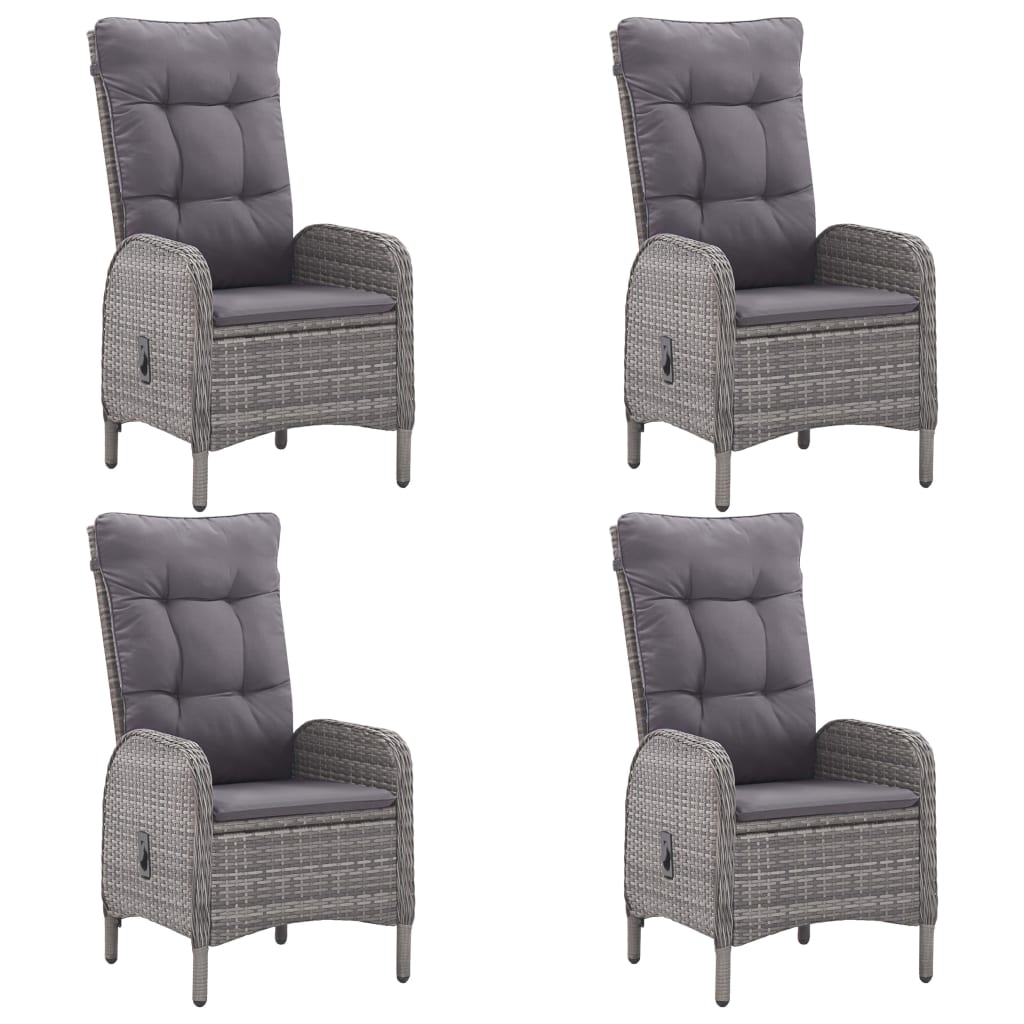 vidaXL 5-tlg. Garten-Essgruppe Grau
