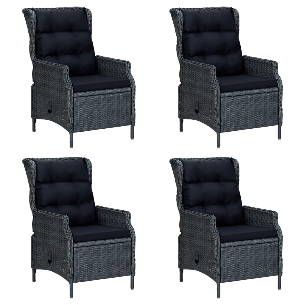 vidaXL 5-tlg. Garten-Essgruppe Dunkelgrau