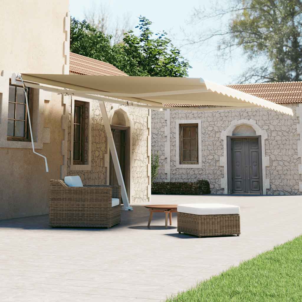 vidaXL Standmarkise Manuell Einziehbar 300x250 cm Blau/Weiß