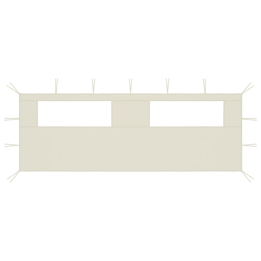 vidaXL Pavillon-Seitenwand mit Fenstern 6x2 m Creme
