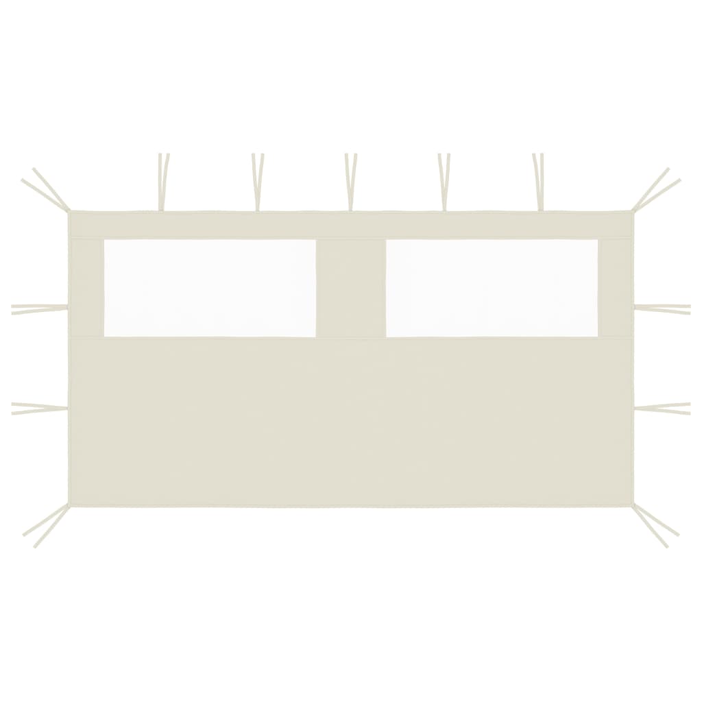 vidaXL Pavillon-Seitenwand mit Fenstern 6x2 m Creme