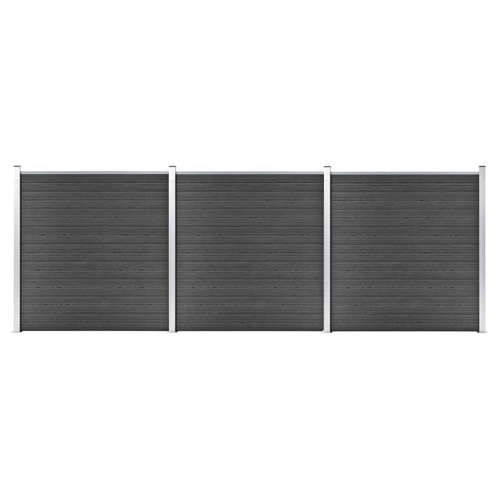 vidaXL Zaunelement WPC 180x186 cm Schwarz