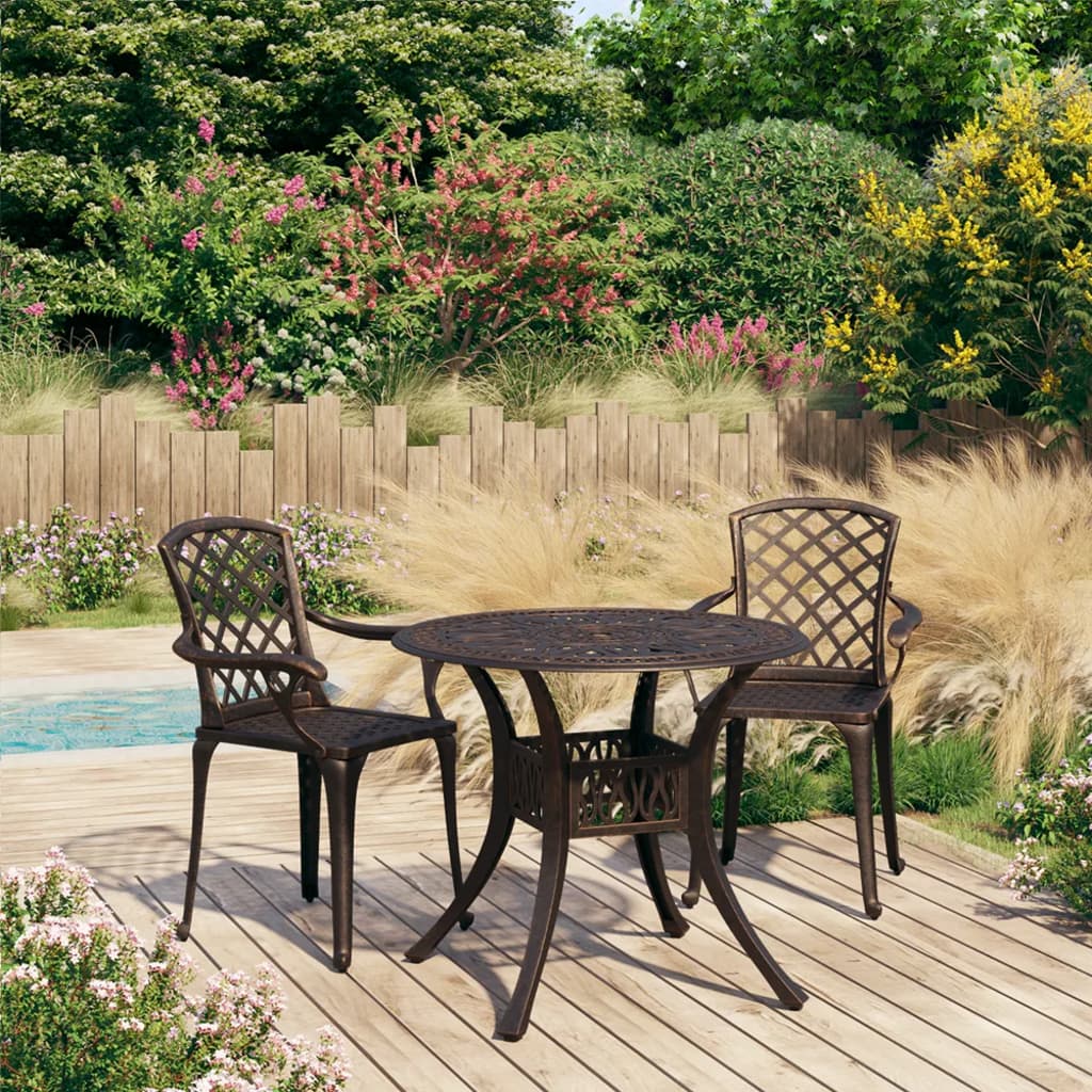 vidaXL 3-tlg. Bistro-Set Aluminiumguss Bronzen