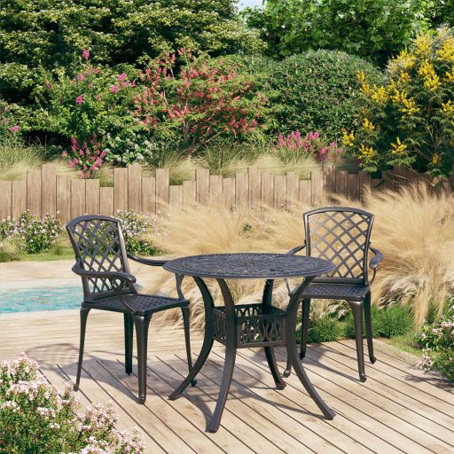 vidaXL 3-tlg. Bistro-Set Aluminiumguss Bronzen