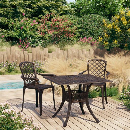 vidaXL 3-tlg. Bistro-Set Aluminiumguss Bronzen