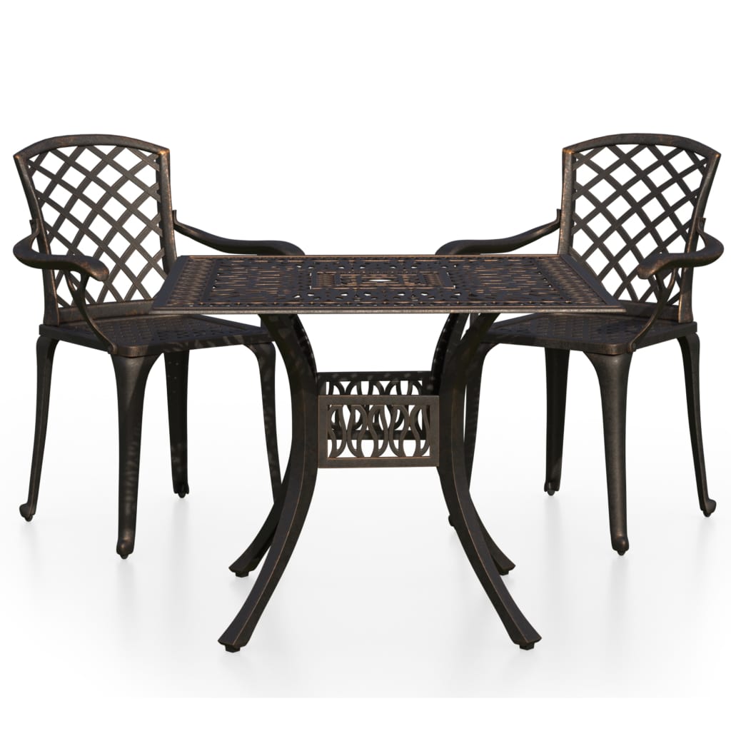 vidaXL 3-tlg. Bistro-Set Aluminiumguss Bronzen