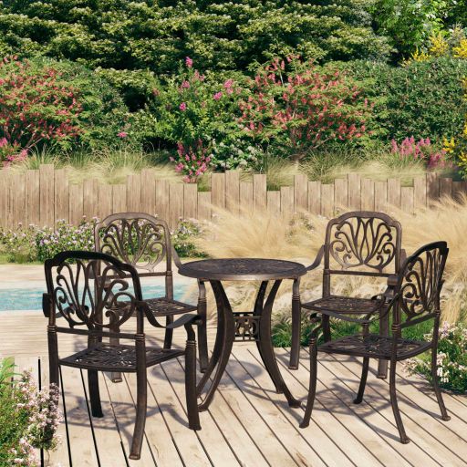 vidaXL 3-tlg. Bistro-Set Aluminiumguss Bronzen
