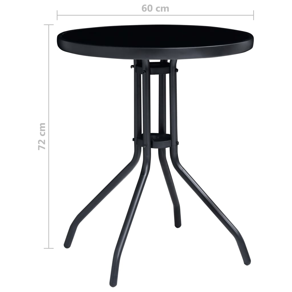 vidaXL 3-tlg. Bistro-Set Aluminium und Textilene Schwarz