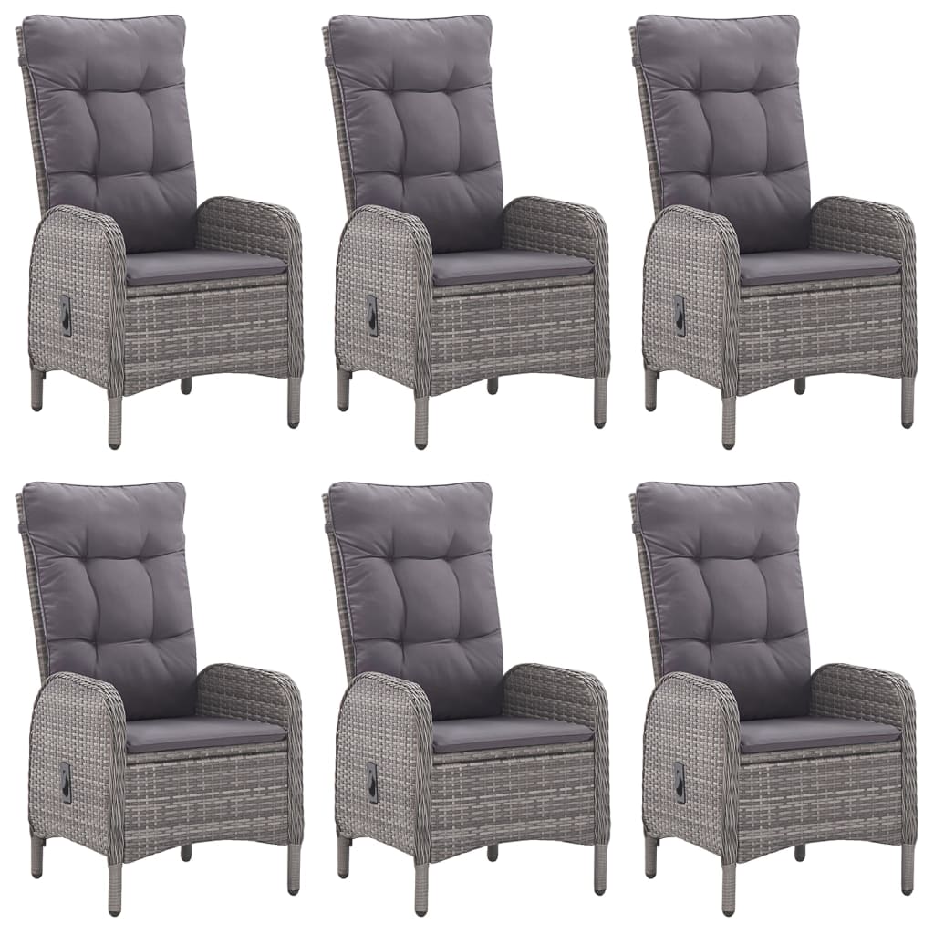 vidaXL 7-tlg. Garten-Essgruppe Grau