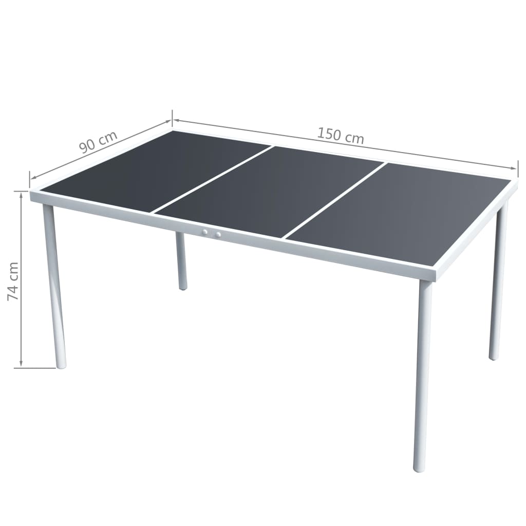 vidaXL 5-tlg. Garten-Essgruppe Stahl Schwarz