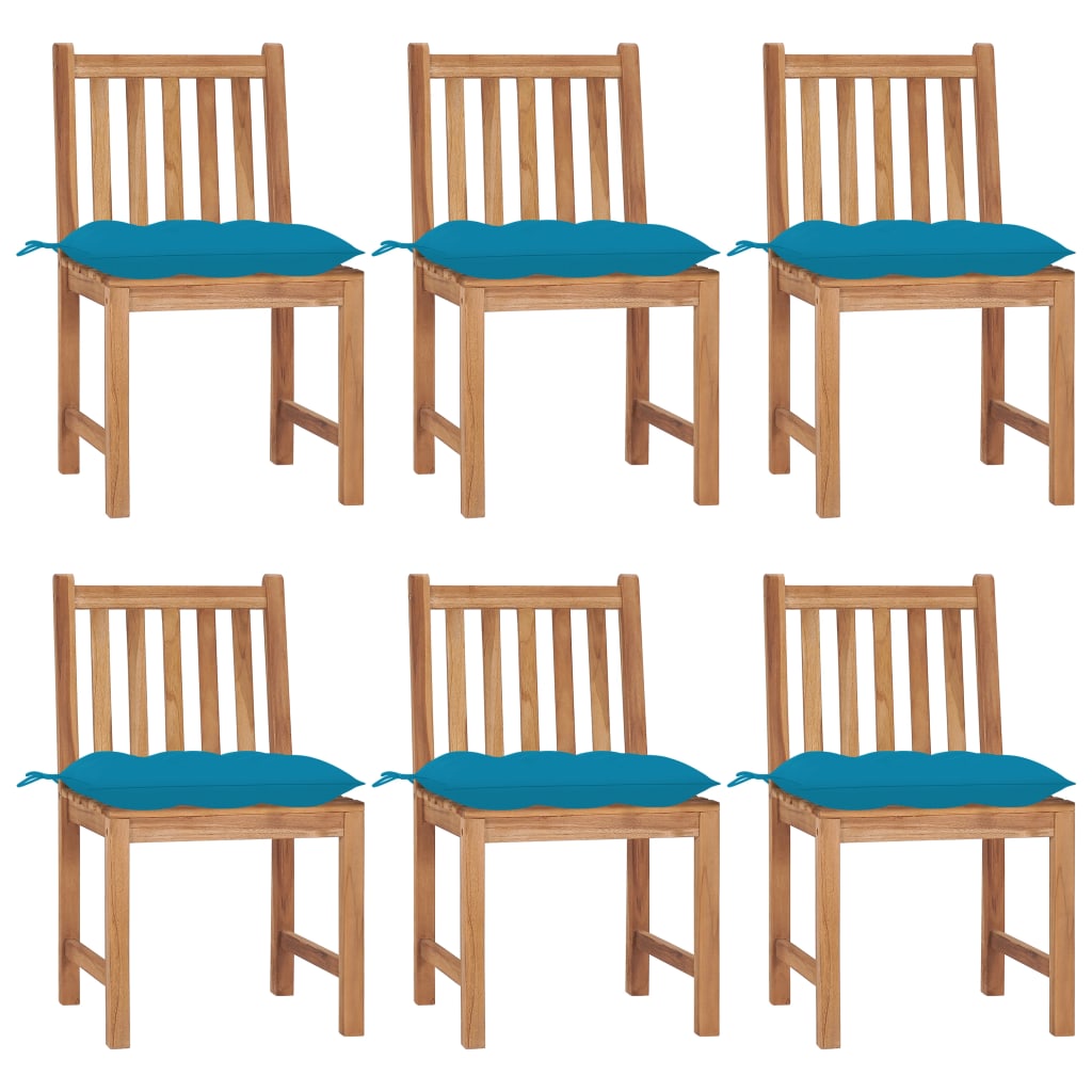 Gartenstühle 2 Stk. mit Kissen Massivholz Teak